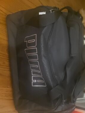 Puma Black Duffel Bag with White Logo